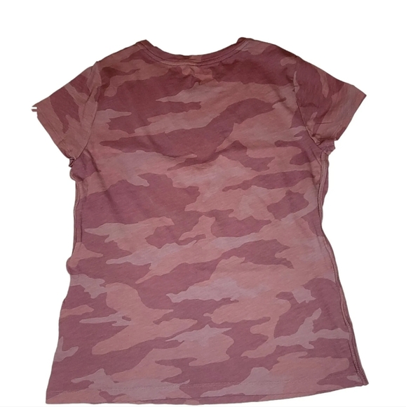 Athleta Pink Camo Short Sleeve Top Size S. Soft Crewneck Tee. - Picture 2 of 4